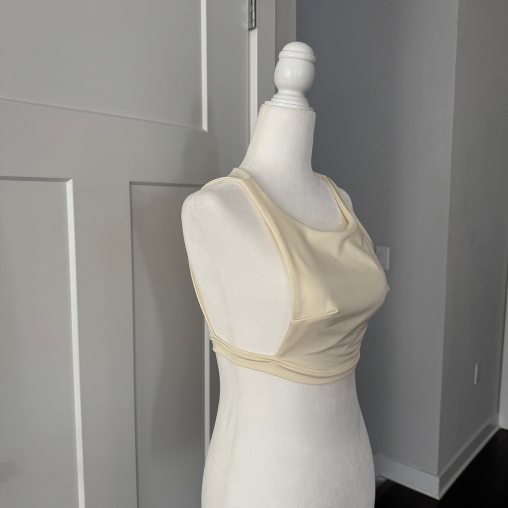 Want My Look Cream sexy side boob cropped tank top
